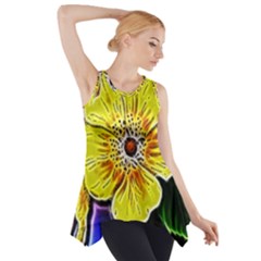 Beautiful Fractal Flower In 3d Glass Frame Side Drop Tank Tunic by Simbadda