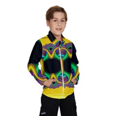 Fractal Rings In 3d Glass Frame Wind Breaker (kids) by Simbadda