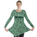 Green Halloween Seamless Design Pattern Long Sleeve Tunic Top View1