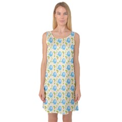 Yellow Tree Elephants Cute Pattern Sleeveless Satin Nightdress by CoolDesigns