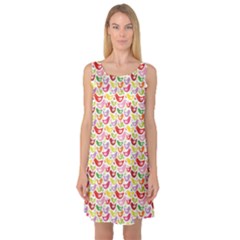 Colorful Pattern With Easter Birds Sleeveless Satin Nightdress by CoolDesigns