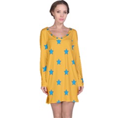 Stars Pattern Long Sleeve Nightdress by Valentinaart