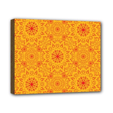 Solar Mandala  Orange Rangoli  Canvas 10  X 8  (stretched) by bunart