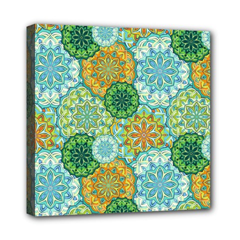 Forest Spirits  Green Mandalas  Mini Canvas 8  X 8  (stretched) by bunart