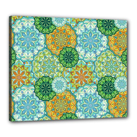 Forest Spirits  Green Mandalas  Canvas 24  X 20  (stretched) by bunart