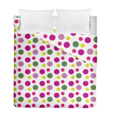 Polka Dot Purple Green Yellow Duvet Cover Double Side (full/ Double Size) by Mariart