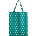 Polka Dots White Blue Zipper Classic Tote Bag View1