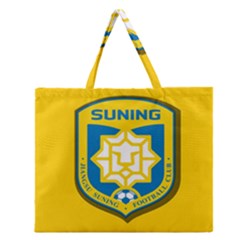 Jiangsu Suning F C  Zipper Large Tote Bag by Valentinaart