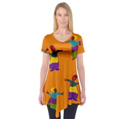 A Colorful Modern Illustration For Lovers Short Sleeve Tunic  by Simbadda