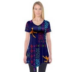 A Colorful Modern Illustration For Lovers Short Sleeve Tunic  by Simbadda