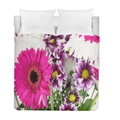 Purple White Flower Bouquet Duvet Cover Double Side (full/ Double Size) by Simbadda