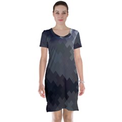 Abstract Pattern Moving Transverse Short Sleeve Nightdress by Simbadda