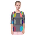 Circles Line Color Rainbow Green Orange Red Blue Kids  Quarter Sleeve Raglan Tee View1