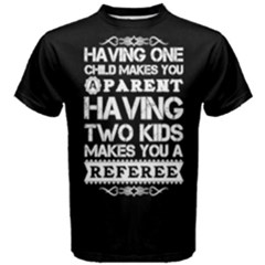 Black & White One Child Parent Two Kids Referee Men s Cotton Tee by ThinkOutisdeTheBox