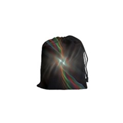 Colorful Waves With Lights Abstract Multicolor Waves With Bright Lights Background Drawstring Pouches (xs)  by Simbadda