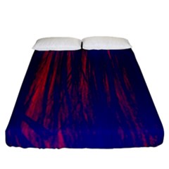 Abstract Color Red Blue Fitted Sheet (california King Size) by Simbadda