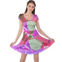 Abstract Design With Hummingbirds Cap Sleeve Dresses by Nexatart