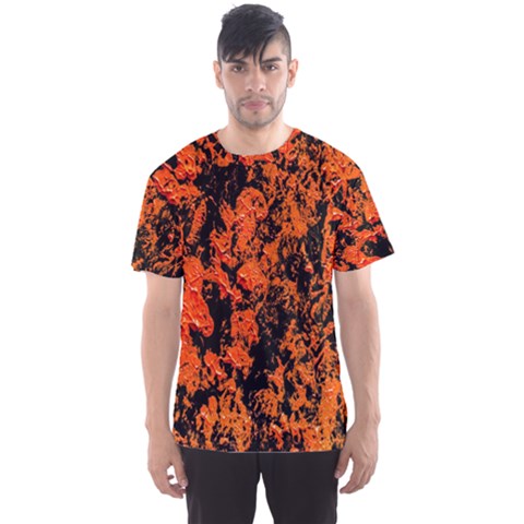 Abstract Orange Background Men s Sport Mesh Tee by Nexatart