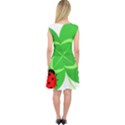 Insect Flower Floral Animals Green Red Line Capsleeve Midi Dress View2