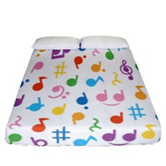 Musical Notes Fitted Sheet (california King Size) by Mariart