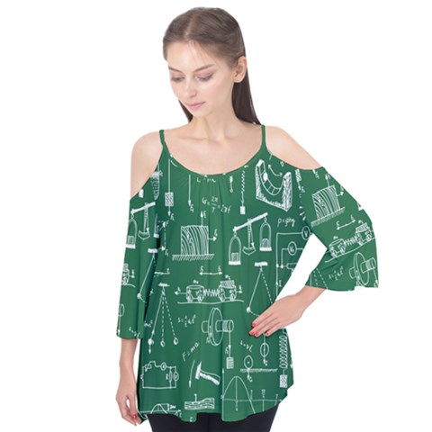 Scientific Formulas Board Green Flutter Tees by Mariart