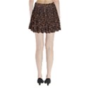 Brown Box Background Pattern Pleated Mini Skirt View2