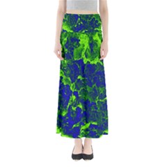 Abstract Green And Blue Background Maxi Skirts by Nexatart