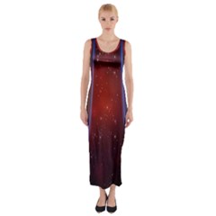 Bright Background With Stars And Air Curtains Fitted Maxi Dress by Nexatart