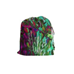 Bright Tropical Background Abstract Background That Has The Shape And Colors Of The Tropics Drawstring Pouches (medium)  by Nexatart