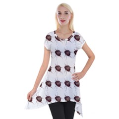 Insect Pattern Short Sleeve Side Drop Tunic by Nexatart