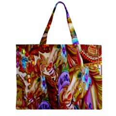 3 Carousel Ride Horses Zipper Mini Tote Bag by Nexatart