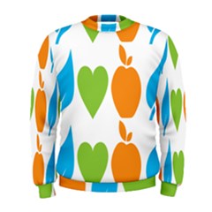 Fruit Apple Orange Green Blue Men s Sweatshirt by Mariart