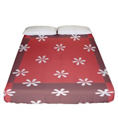 Seed Life Seamless Remix Flower Floral Red White Fitted Sheet (california King Size) by Mariart