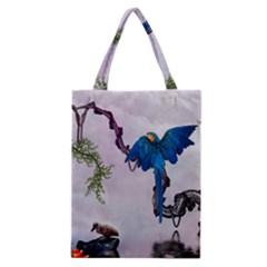 Wonderful Blue Parrot In A Fantasy World Classic Tote Bag by FantasyWorld7