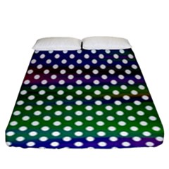 Digital Polka Dots Patterned Background Fitted Sheet (king Size) by Nexatart