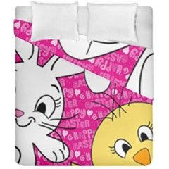 Easter Bunny And Chick  Duvet Cover Double Side (california King Size) by Valentinaart