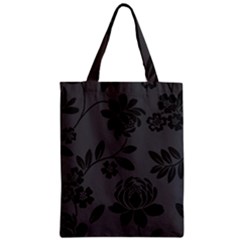 Flower Floral Rose Black Zipper Classic Tote Bag by Mariart