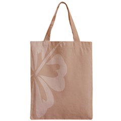 Hibiscus Sakura Toasted Almond Grey Zipper Classic Tote Bag by Mariart