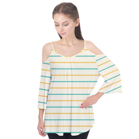 Horizontal Line Yellow Blue Orange Flutter Tees by Mariart