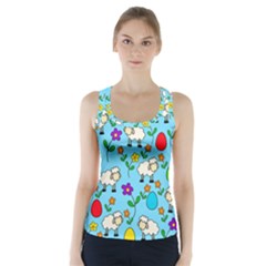 Easter Lamb Racer Back Sports Top by Valentinaart