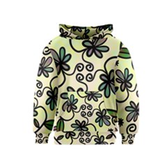 Completely Seamless Tileable Doodle Flower Art Kids  Pullover Hoodie by Nexatart