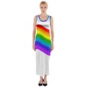 Watercolour Rainbow Colours Fitted Maxi Dress View1