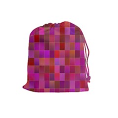 Shapes Abstract Pink Drawstring Pouches (large)  by Nexatart