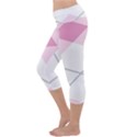 Tablecloth Stripes Diamonds Pink Capri Yoga Leggings View2