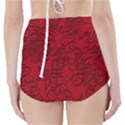 Christmas Background Red Star High-Waisted Bikini Bottoms View2