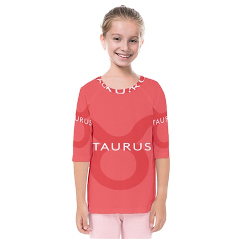 Zodizc Taurus Red Kids  Quarter Sleeve Raglan Tee by Mariart