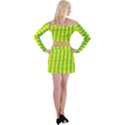 Arrow Triangle Green Yellow Off Shoulder Top with Skirt Set View2