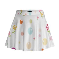 Flower Floral Star Balloon Bubble Mini Flare Skirt by Mariart