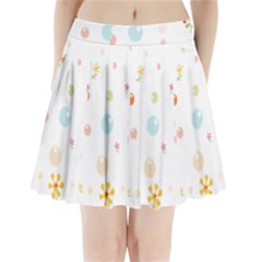 Flower Floral Star Balloon Bubble Pleated Mini Skirt by Mariart