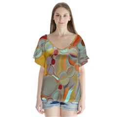 Liquid Bubbles Flutter Sleeve Top by digitaldivadesigns